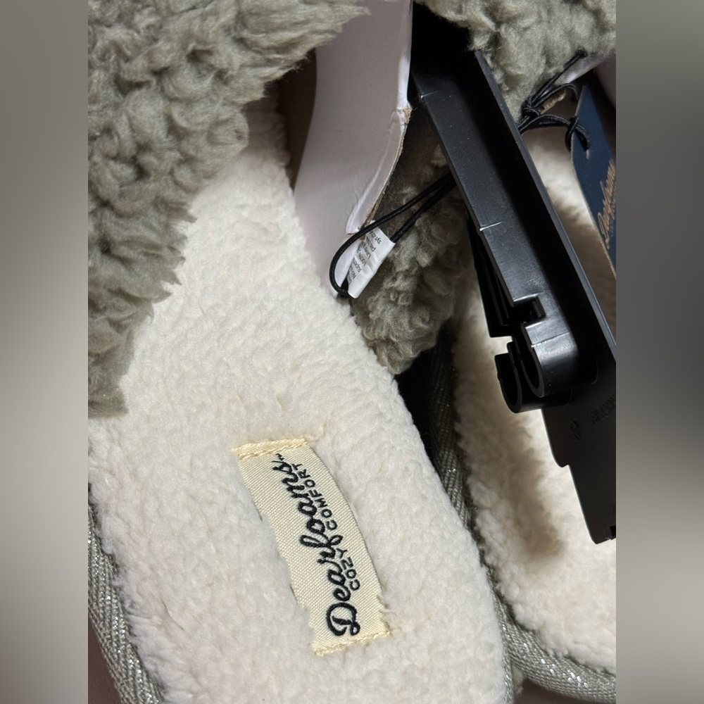 Dearfoams Cozy Gray and Cream Slippers Women Size 9-10 L - Picture 6 of 6